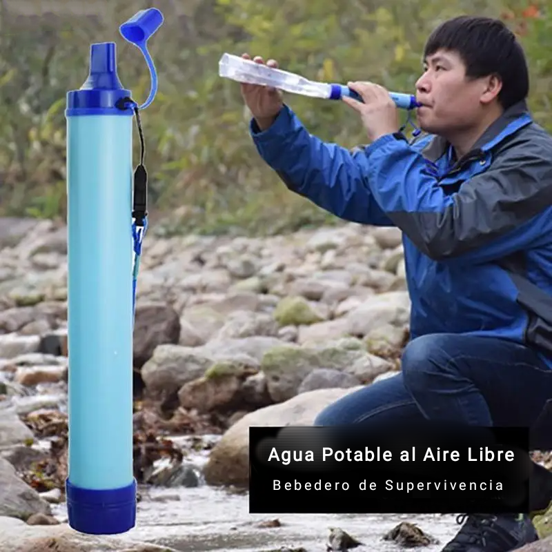 Accesorio de Camping, Purificador de agua portátil para  senderismo, supervivencia y emergencia, aire libre