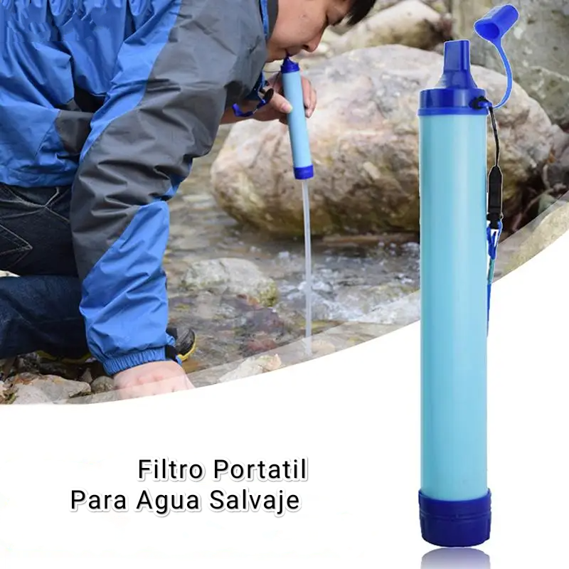 Accesorio de Camping, Purificador de agua portátil para  senderismo, supervivencia y emergencia, aire libre